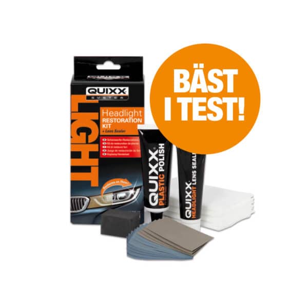 Quixx bilvårdsprodukt för egen reparation av lack och plastdetaljer. Produkten är belönad med Bäst i test.